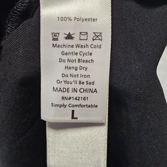 LuLaRoe Dress Size L Anabelle Black Button Back Unlined - Picture 10 of 10